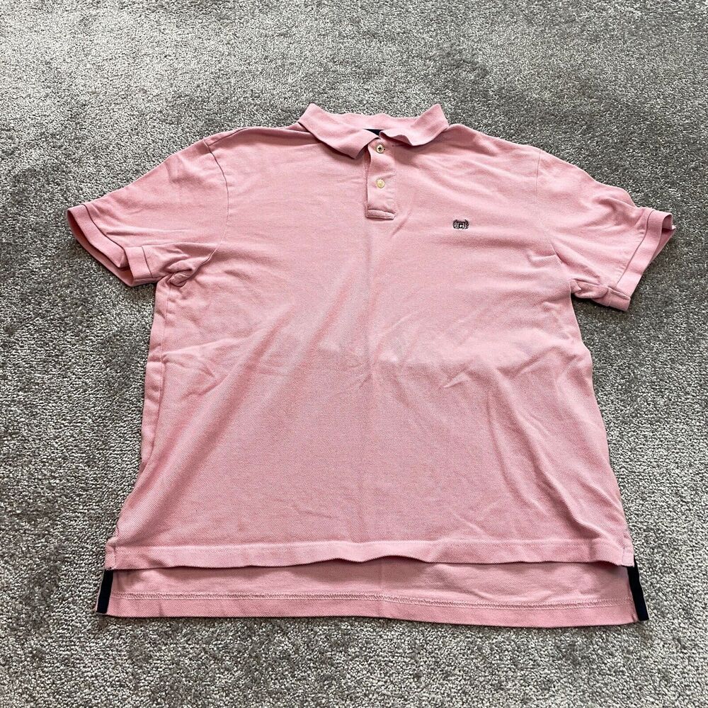 Chaps The Everyday Polo Shirt Mens Medium Pink Logo Preppy Collared Golf Rugby